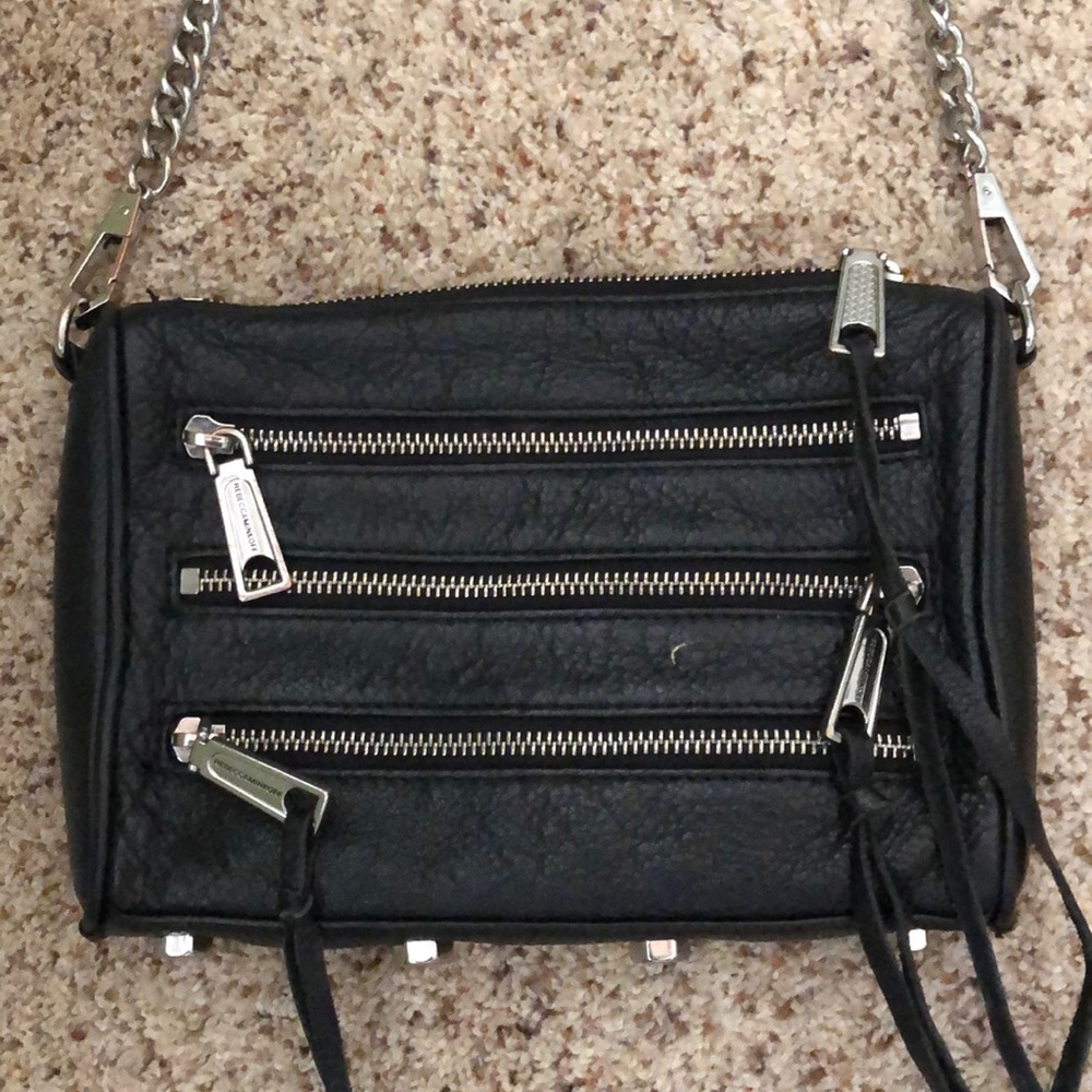 Black and silver Rebecca Minkoff crossbody